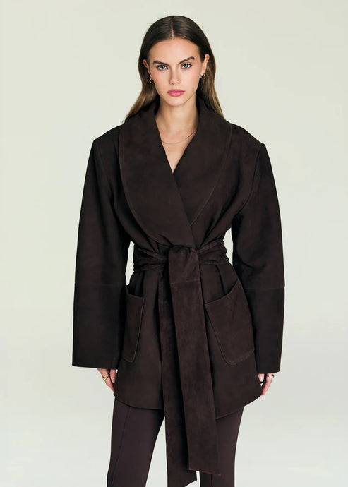CHANDRA SUEDE JACKET- Tobacco