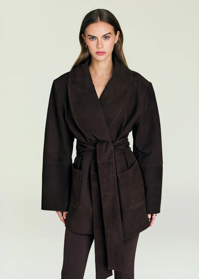 CHANDRA SUEDE JACKET- Tobacco