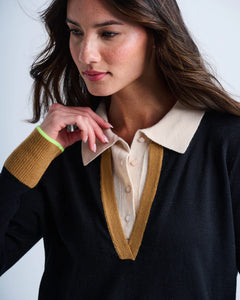 DOUBLE DOWN SWEATER - Black