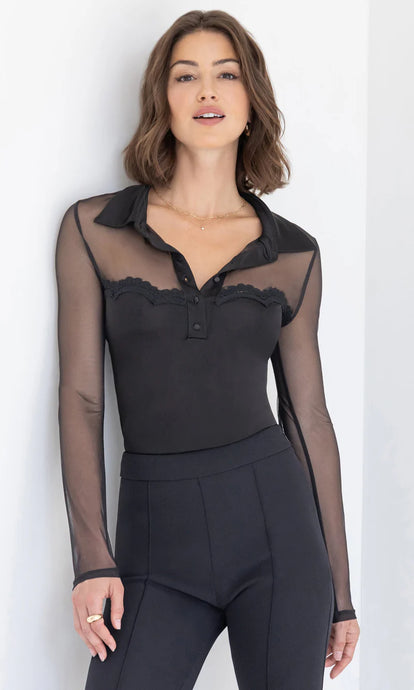 BRIO MESH COMBO TOP - Black
