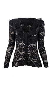 CORSA LACE TOP - Black