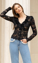 CORSA LACE TOP - Black