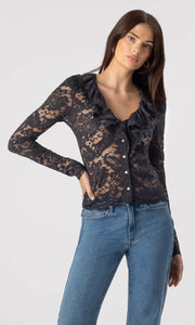 CORSA LACE TOP - Black
