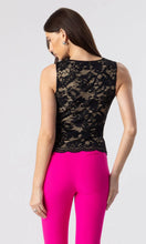 LELIA STRETCH LACE TOP - Black/Beige