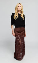 PERRINE LACE SATIN SKIRT - Espresso