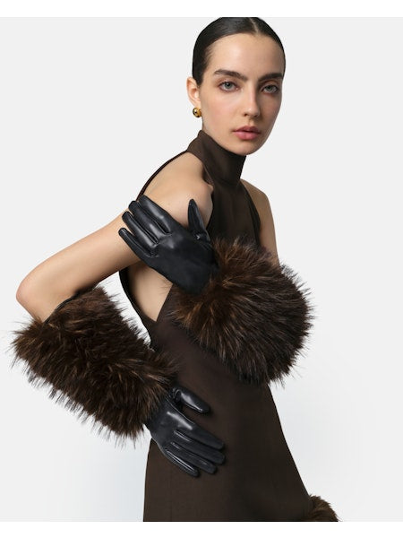 ROBI GLOVES - Black/Dark Brown