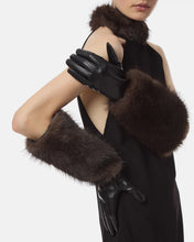 ROBI SABLE GLOVES - Noir Croc/Fauve Multi