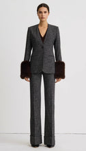 COLLARLESS BLAZER DETACHABLE CUFFS - Pepper Tweed