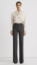 WIDE LEG CUFFED TROUSER - Pepper Tweed