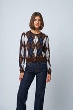 FLORENCE CARDIGN - Cocoa Argyle