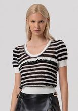 STRIPED KNIT SWEATER - Black/Cream