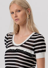 STRIPED KNIT SWEATER - Black/Cream