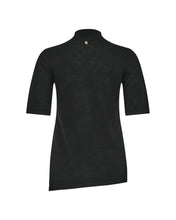ASYMMETRIC HIGH NECK TOP - Black