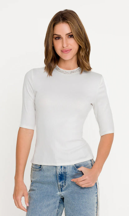 ANNETTE CRYSTAL TOP - White