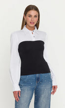 FRANNY POPLIN COMBO TOP - Black