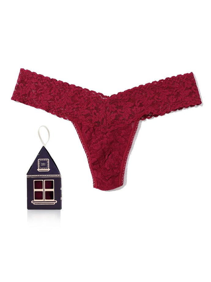 GINGERBREAD HOUSE LOW RISE THONG - Dark Pomegranite