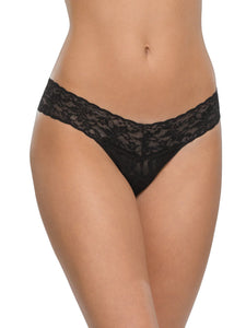 LOW RISE LACE THONG - Black