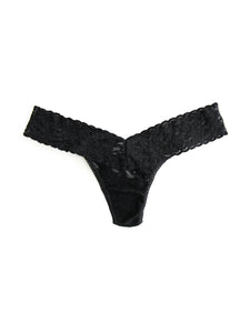 LOW RISE LACE THONG - Black