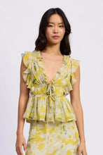 LYDIA PEPLUM TOP- Yellow