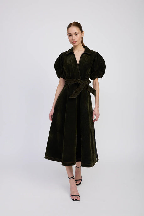 JULIEN MIDI DRESS - Olive