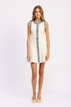 OPAL MIXED MEDIA DRESS- Ivory Denim