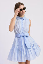 CHRISTABEL MINI DRESS- Light Blue White