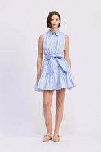 CHRISTABEL MINI DRESS- Light Blue White