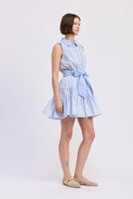 CHRISTABEL MINI DRESS- Light Blue White