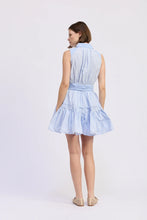 CHRISTABEL MINI DRESS- Light Blue White