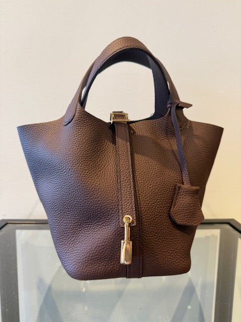 LOCKET HANDBAG - Chocolate