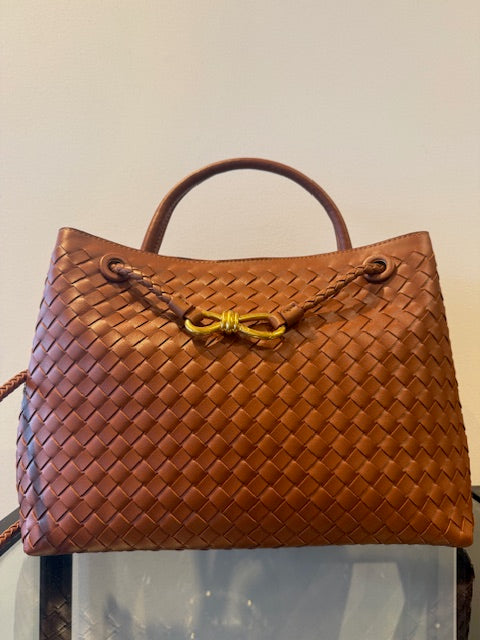 TOP HANDLE SHOULDER BAG - Congac