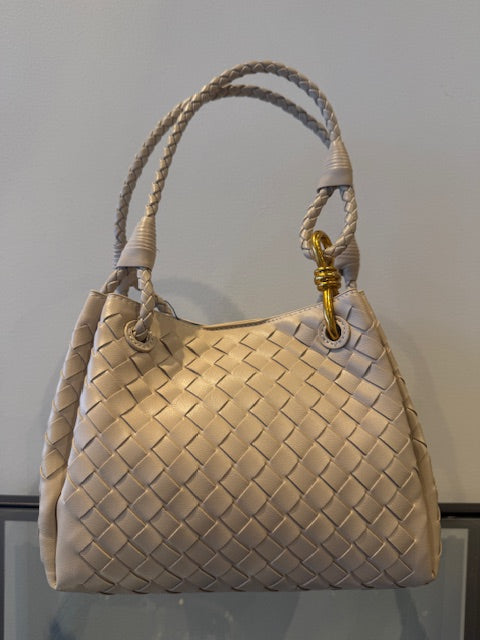 WOVEN KNOT SHOULDER BAG - Off White