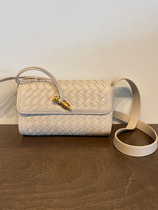 CLASP WOVEN CROSSBODY BAG - Off White