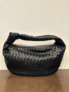 WOVEN KNOTTED BAG - Black