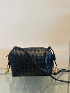 WOVEN CROSSBODY BAG -Black