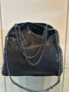 CHAIN TRIM HANDBAG - Black/Gunmetal