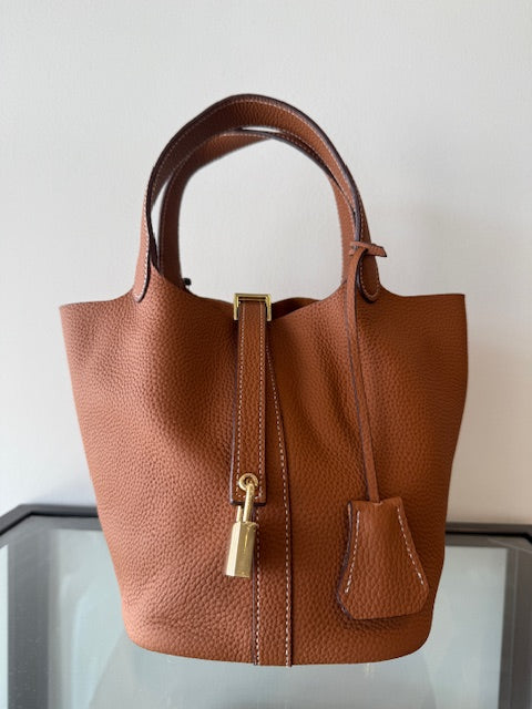 LOCKET HANDBAG - Brown