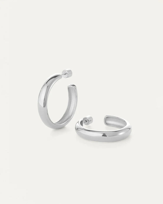 STAPLE HOOP LARGE -Silver