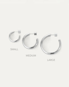 STAPLE HOOP LARGE -Silver