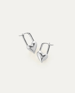 PADLOCK HEART HUGGIES - Silver