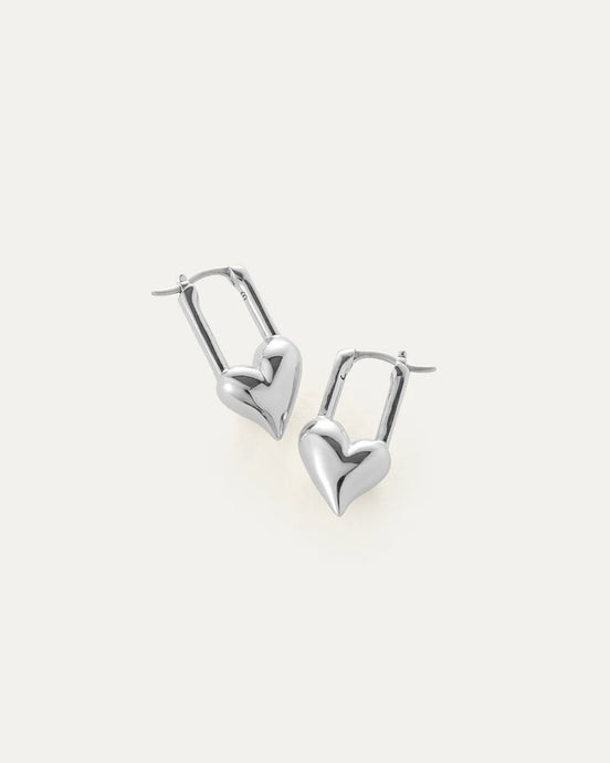 PADLOCK HEART HUGGIES - Silver