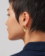 PADLOCK HEART EARRINGS - Gold