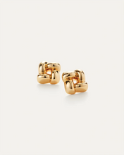 SMALL WOVEN SQUARE EARRINGS - Gold