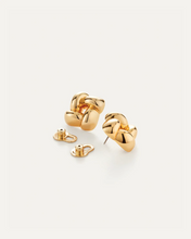 SMALL WOVEN SQUARE EARRINGS - Gold