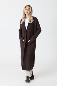 JIMMI SWEATER COAT - Chocolate