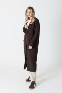 JIMMI SWEATER COAT - Chocolate