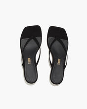 SQUARE TOE JULIA SANDAL - Black Suede