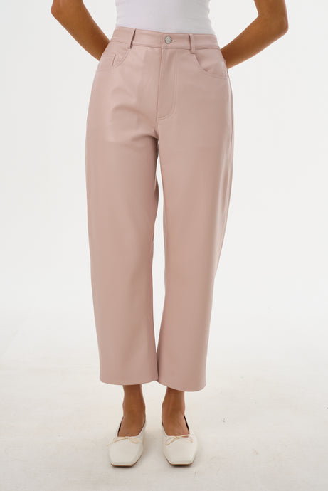 KEEGHAN FAUX LEATHER PANT - Rose