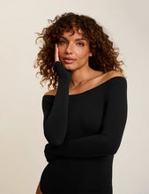 BALLET OFF SHOULDER BODYSUIT - Black