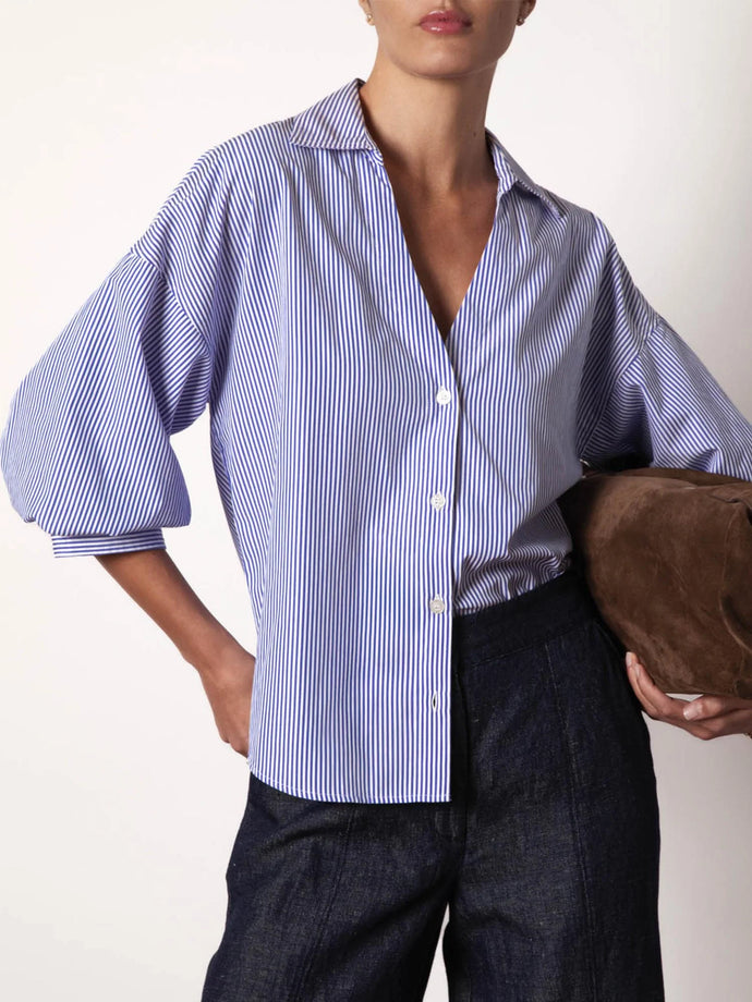 KATE SHIRT -Blue Stripe